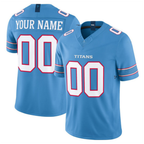 Custom T.Titans Light Blue 2026 F.U.S.E. Vapor Limited Stitched Football Jersey