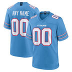 Custom New T.Titans Light Blue Game Stitched Football Jersey