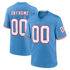 Custom T.Titans Light Blue Oilers Throwback Game Football Jersey Marou