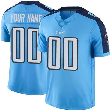 Custom T.Titans Light Blue Vapor Untouchable Player Limited Football Jersey Marou