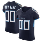 Custom T.Titans Navy Vapor F.U.S.E. Elite Football Jersey Marou