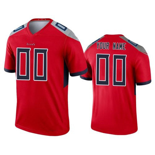 Custom T.Titans Red Inverted Legend Football Jersey Marou