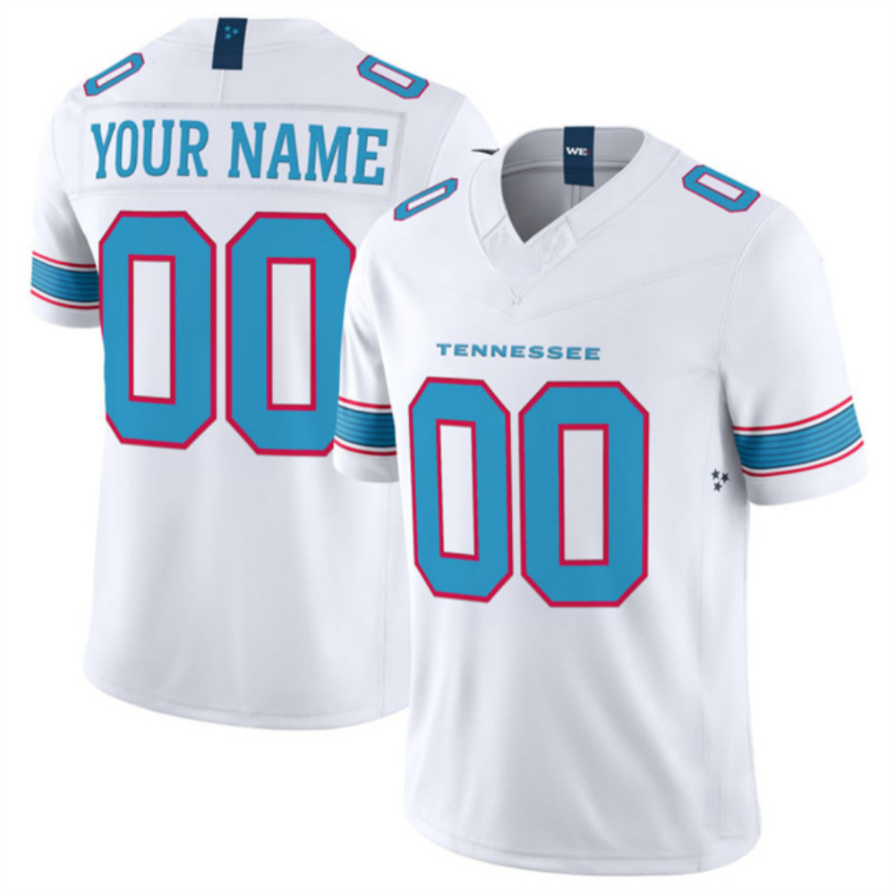 Custom T.Titans White Vapor F.U.S.E. Limited Stitched Football Jersey