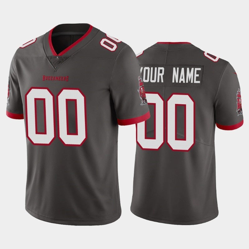 Custom TB.Buccaneers 2020 Vapor Limited Gray Football Jersey Marou