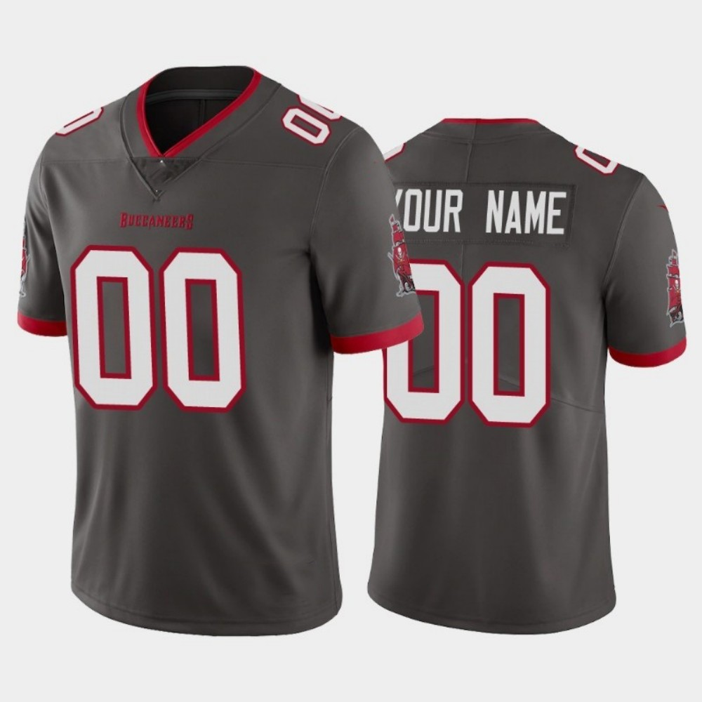 Custom TB.Buccaneers Gray Vapor Limited Stitched Football Jerseys