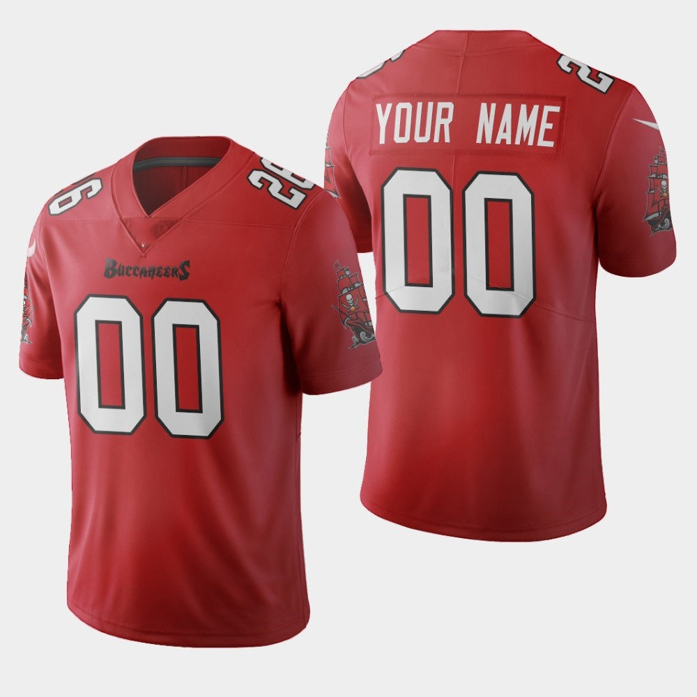 Custom TB.Buccaneers 2020 Vapor Limited Red Football Jersey Marou