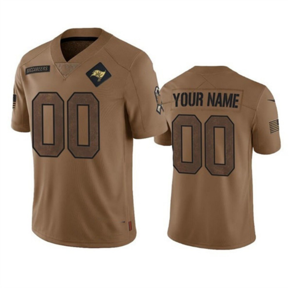 Custom TB.Buccaneers 2023 Brown Salute To Service Limited Stitched Football Jerseys