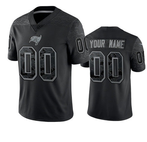 Custom TB.Buccaneers Active Player Black Reflective Limited Stitched Football Jersey Marou