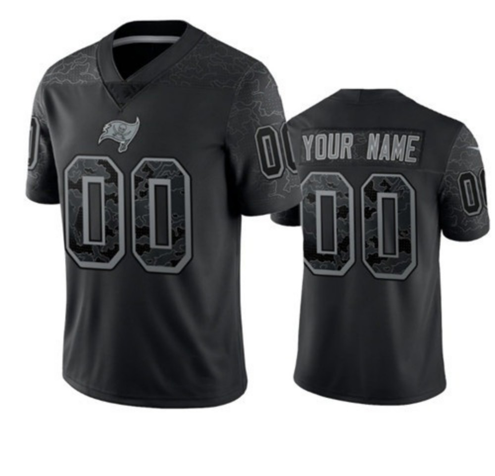 Custom TB.Buccaneers Active Player Black Reflective Limited Stitched Jersey