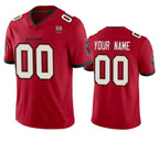 Custom TB.Buccaneers Active Player Red 2025 50th Anniversary Patch Vapor Limited Stitched Football Jersey Marou