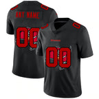 Custom TB.Buccaneers Black Team Logo Dual Overlap Limited Football Jersey Marou