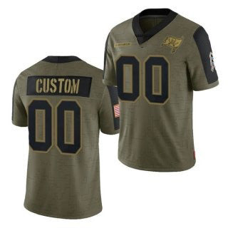 Custom TB.Buccaneers Olive ACTIVE PLAYER 2021 Salute To Service Limited Stitched Football Jersey Marou