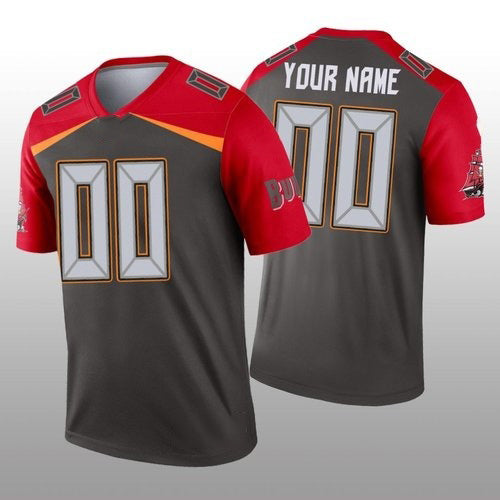 Custom TB.Buccaneers Pewter Inverted Legend Football Jersey Marou