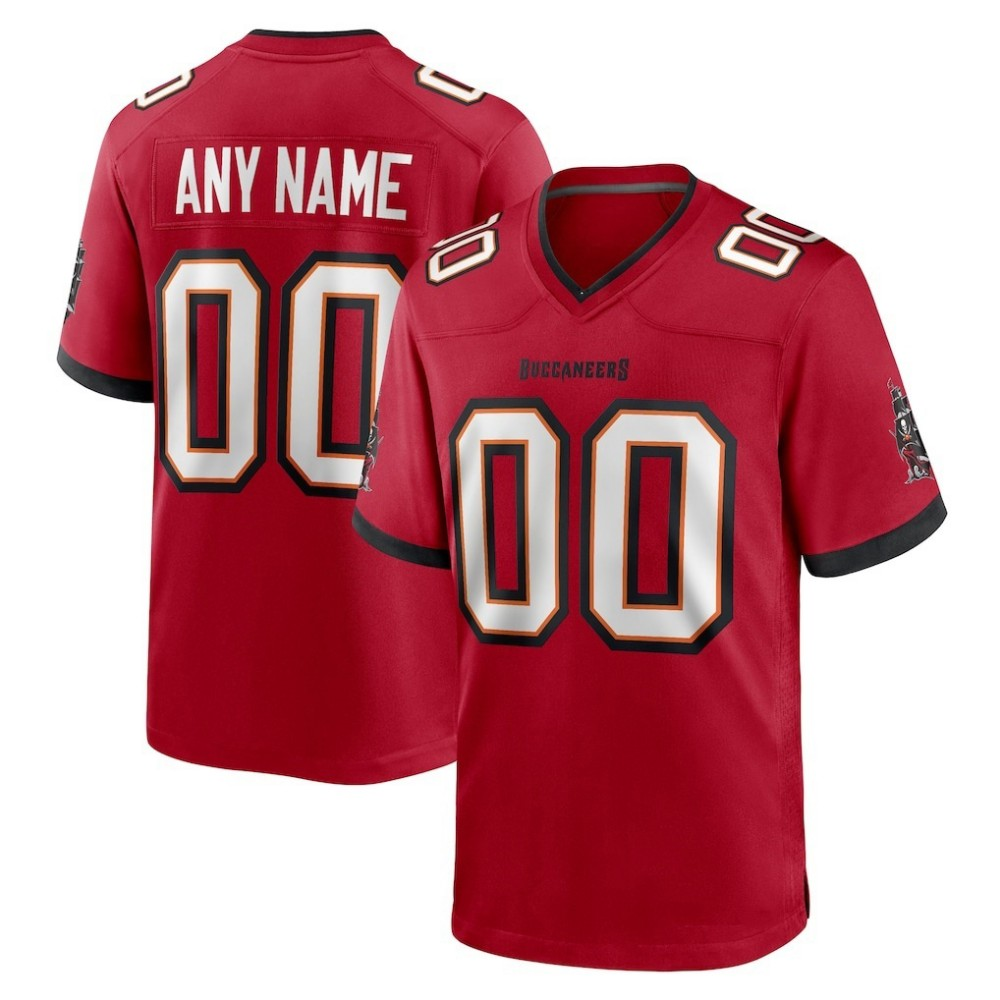 Custom TB.Buccaneers Red Team Game Jersey Stitched Football Jerseys