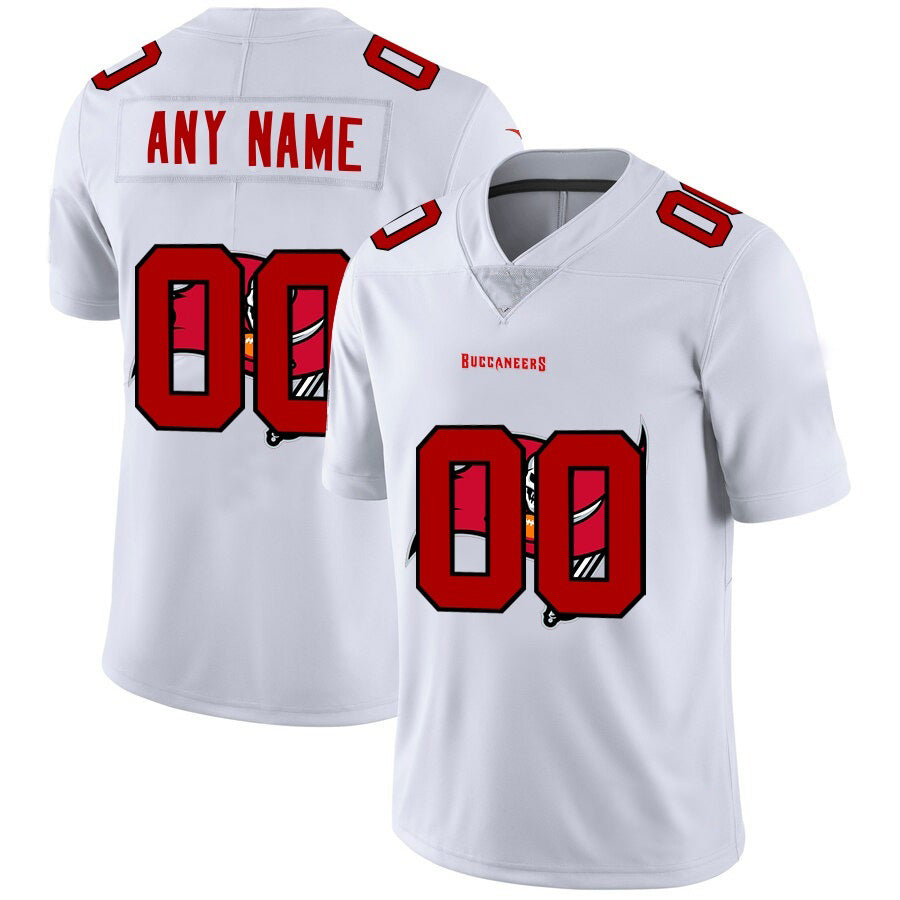 Custom TB.Buccaneers White Team Big Logo Vapor Untouchable Limited Football Jersey Marou