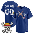 Custom Toronto Blue Jays x One Piece Royal Vapor Premier Limited Jersey - Stitched Baseball Jersey