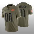 Custom W.Commanders ACTIVE PLAYER 2022 Olive Salute To Service Limited Stitched Football Jersey Marou