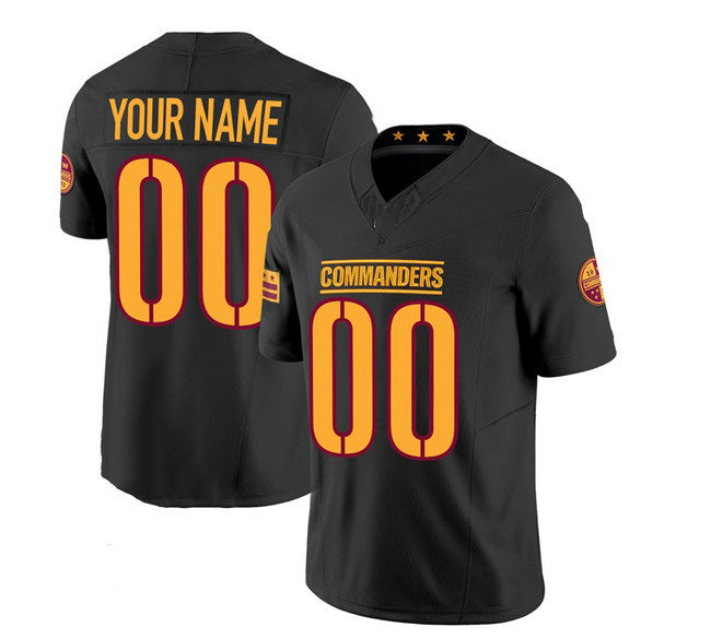 Custom W.Commanders Active Player Black 2023 F.U.S.E. Vapor Limited Stitched Football Jersey Marou