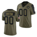 Custom W.Football Team Olive ACTIVE PLAYER 2021 Salute To Service Limited Stitched Football Jersey Marou