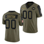 Custom W.Football Team Olive ACTIVE PLAYER 2021 Salute To Service Limited Stitched Football Jersey Marou