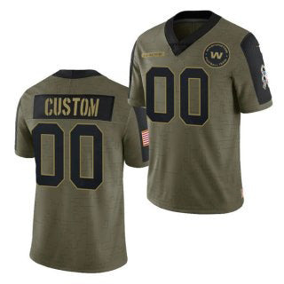 Custom W.Football Team Olive ACTIVE PLAYER 2021 Salute To Service Limited Stitched Football Jersey Marou