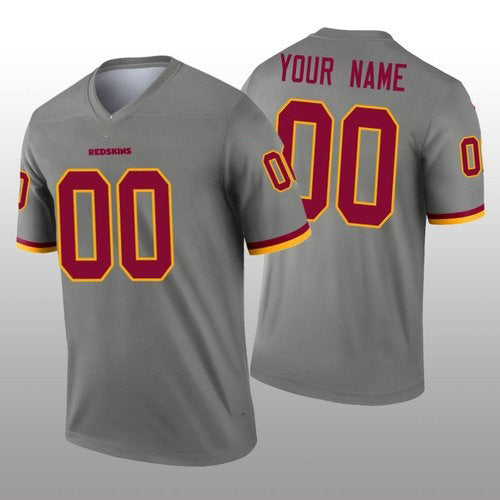 Custom W.Redskins Gray Inverted Legend Football Jersey Marou