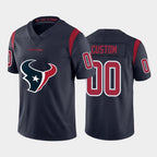 Custom H.Texans Navy Team Big Logo Color Rush Limited Jersey