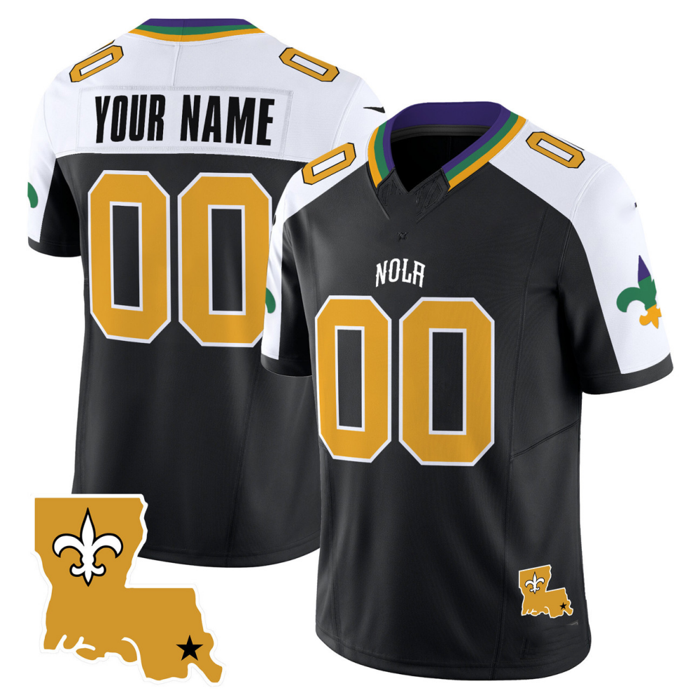 Custom New Orleans Saints Black Alternate 2024 City F.U.S.E. Vapor Limited Stitched Football Jersey