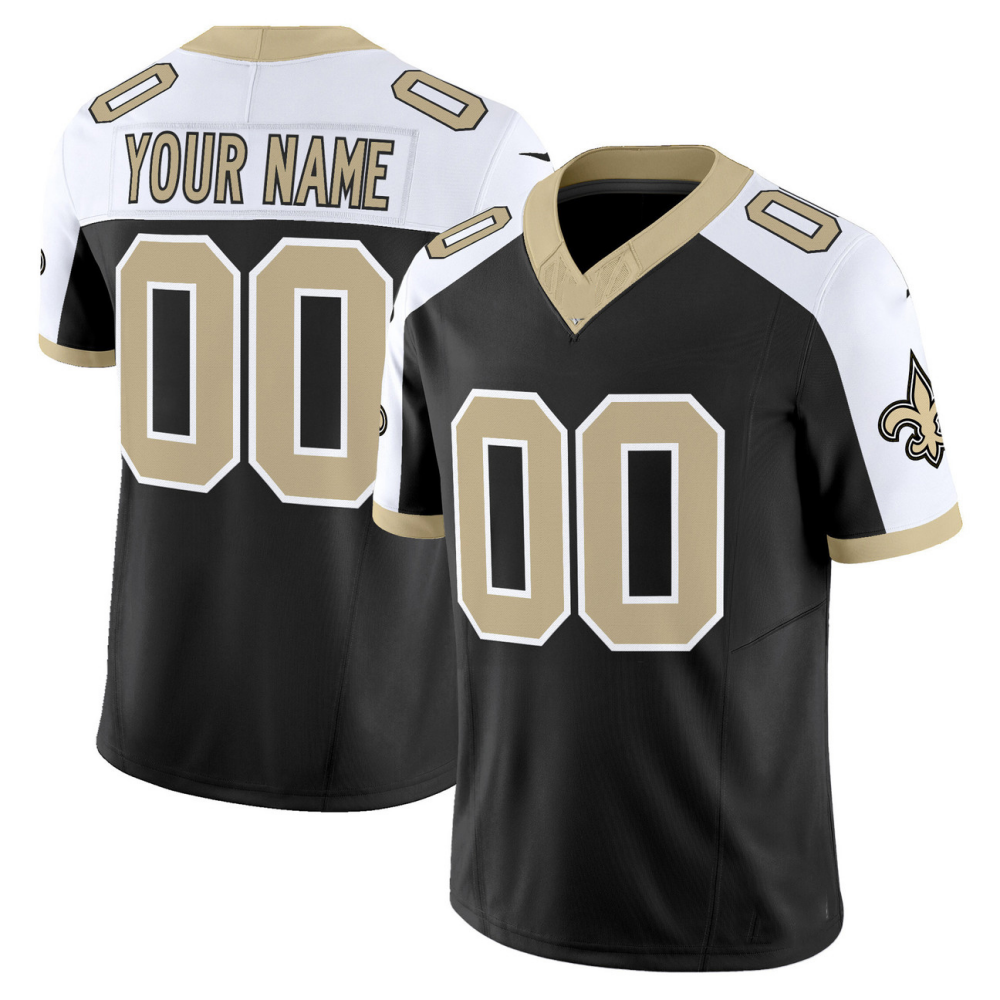 Custom New Orleans Saints Black Alternate Gameday Golds Vapor Football Stitched Jersey