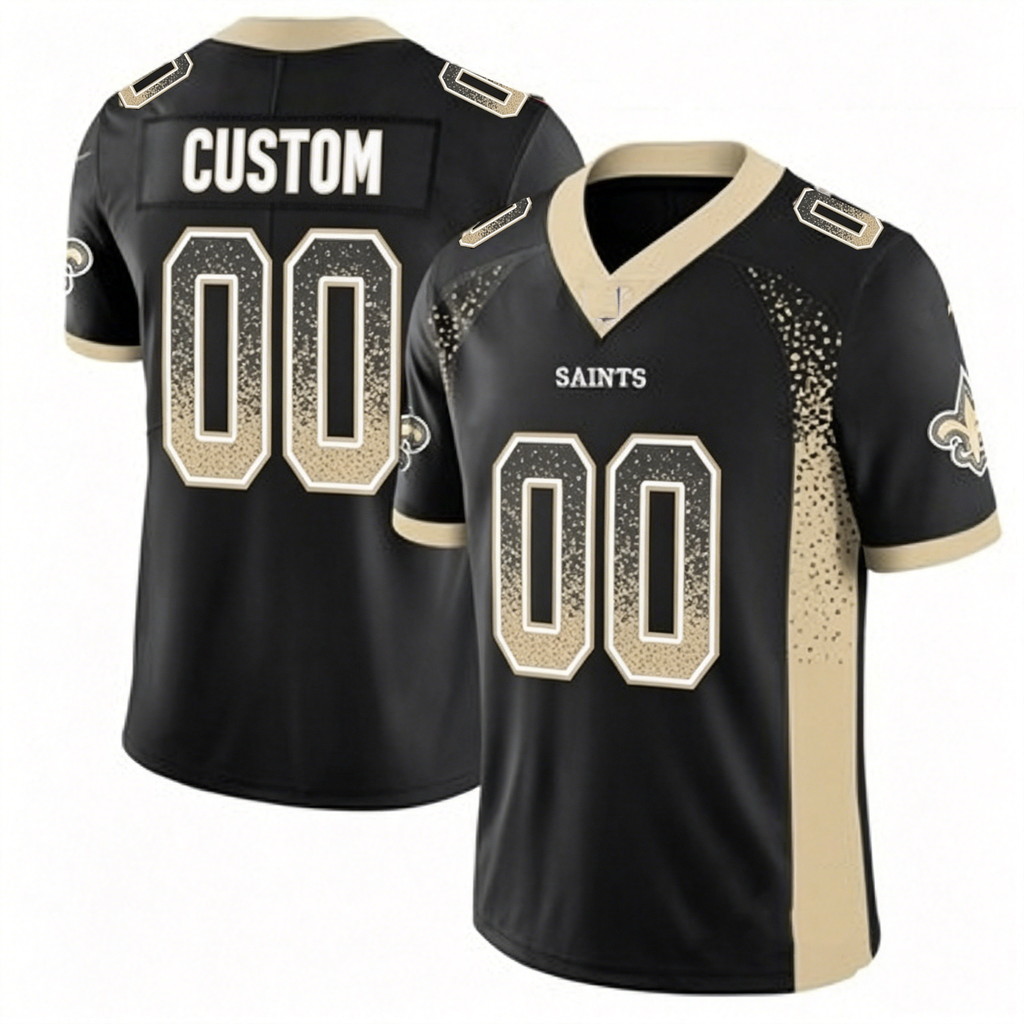 Custom New Orleans Saints Black Drift Fashion Limited Football Stitched Jersey