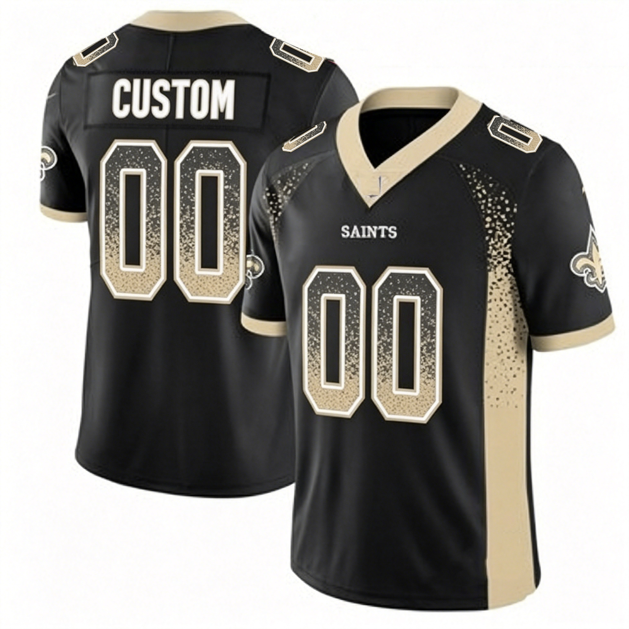 Custom New Orleans Saints Black Drift Fashion Limited Football Stitched Jersey