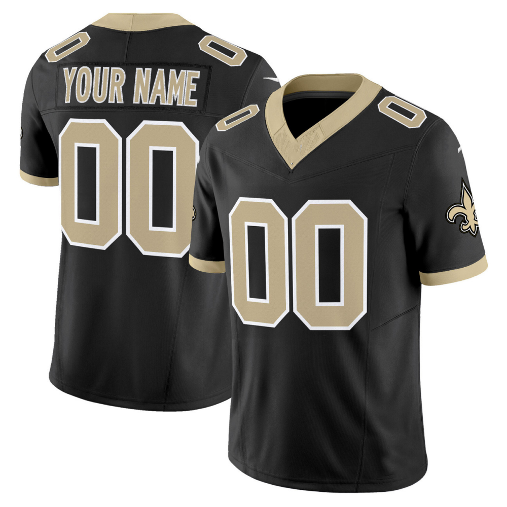 Custom New Orleans Saints Black Gameday Golds Vapor Football Stitched Jersey
