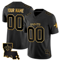 Custom New Orleans Saints Black Gold F.U.S.E. Vapor Limited Stitched Football Jersey
