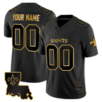 Custom New Orleans Saints Black Gold F.U.S.E. Vapor Limited Stitched Football Jersey