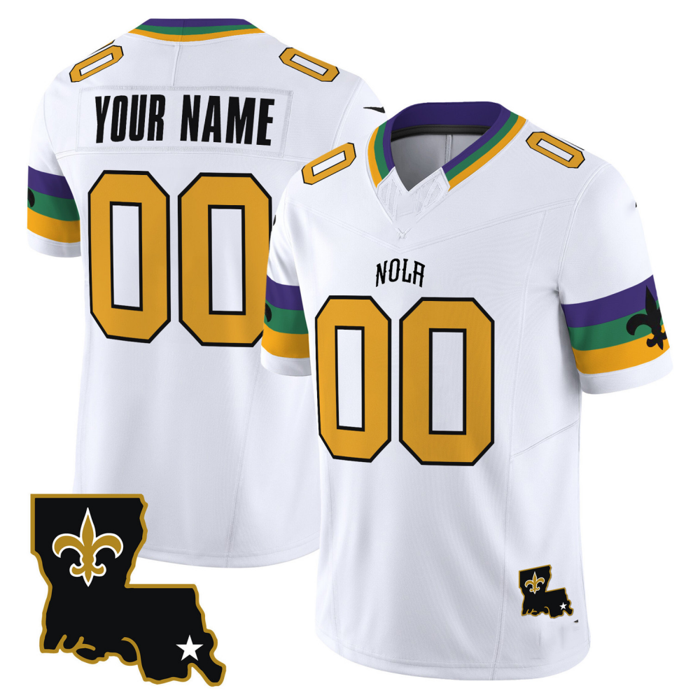 Custom New Orleans Saints White 2024 City F.U.S.E. Vapor Limited Stitched Football Jersey