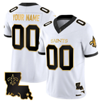 Custom New Orleans Saints White Gold F.U.S.E. Vapor Limited Stitched Football Jersey