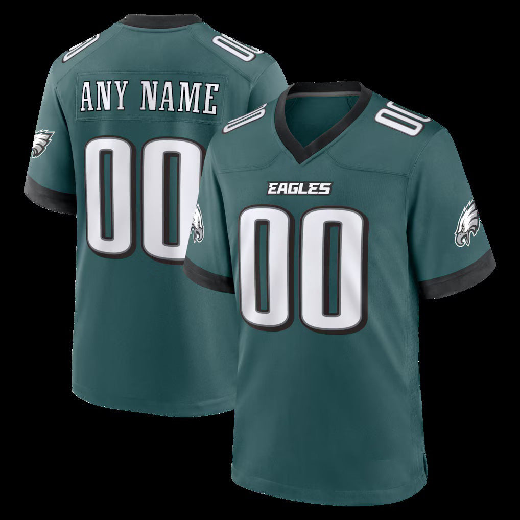 Custom P.Eagles Midnight Green Team Game Football Jersey Marou