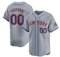 Cutsom New York Mets Active Player 2024 Gray Away Limited Stitched Baseball jersey