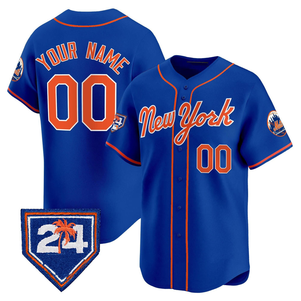 Cutsom New York Mets Active Player Royal 2024 Spring Training Vapor Premier Limited Stitched Baseball jersey