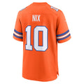 D.Broncos #10 Bo Nix Orange Mile High Collection 1977 Throwback Player Game Stitched Football American Jersey