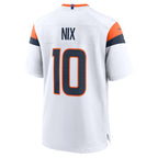 D.Broncos #10 Bo Nix White Game Stitched Football American Jersey