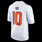 D.Broncos #10 Bo Nix White Tundra Fashion Game Stitched Football American Jersey