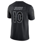 D.Broncos #10 Jerry Jeudy Black RFLCTV Limited Stitched Football American Jersey
