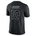 D.Broncos #10 Jerry Jeudy Black RFLCTV Limited Stitched Football Jersey