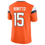 D.Broncos #15 Nik Bonitto Orange Team Vapor F.U.S.E. Stitched Limited Football Jersey
