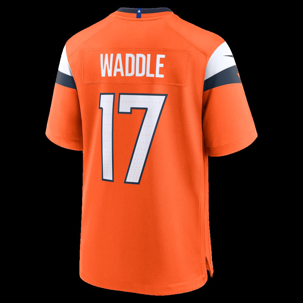 D.Broncos #17 Jaylen Waddle Orange Game Stitched Football American Jersey