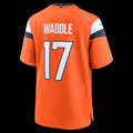 D.Broncos #17 Jaylen Waddle Orange Game Stitched Football American Jersey