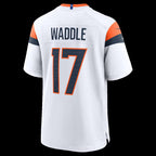 D.Broncos #17 Jaylen Waddle White Game Stitched Football American Jersey