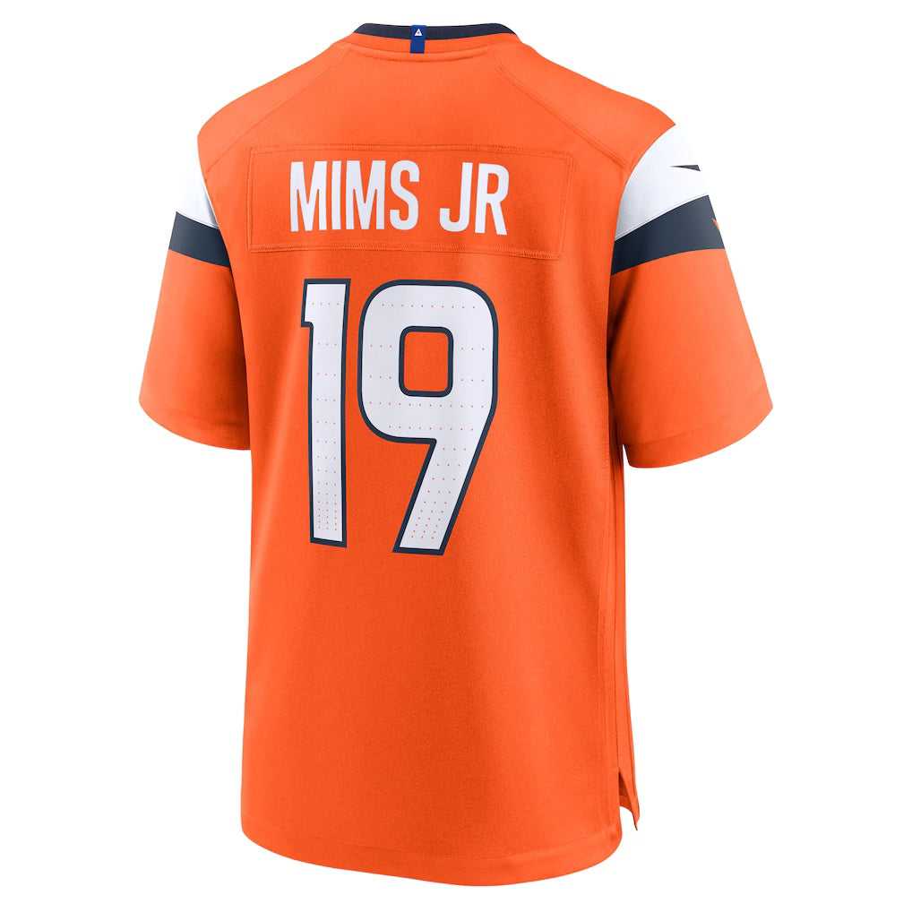 D.Broncos #19 Marvin Mims Jr Orange Team Game Stitched Football American Jersey