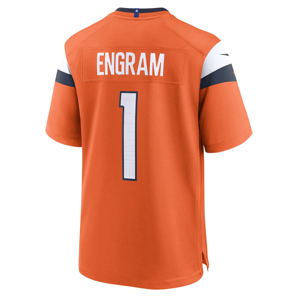 D.Broncos #1 Evan Engram Orange Team Game Stitched Football American Jersey